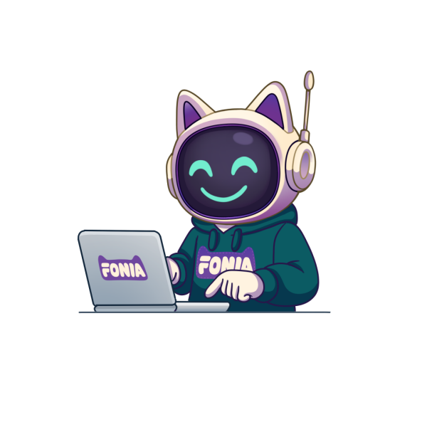 Fonia Robot przy laptopie